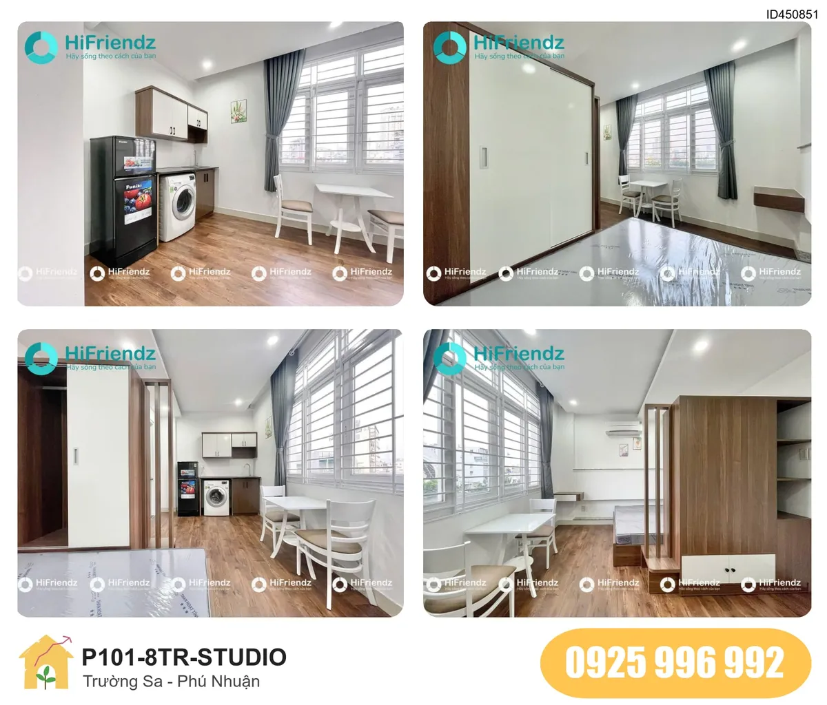 Tiện nghi Phòng trọ STUDIO tại Trường Sa, Phường Cầu Kiệu, Phú Nhuận, Phú Nhuận