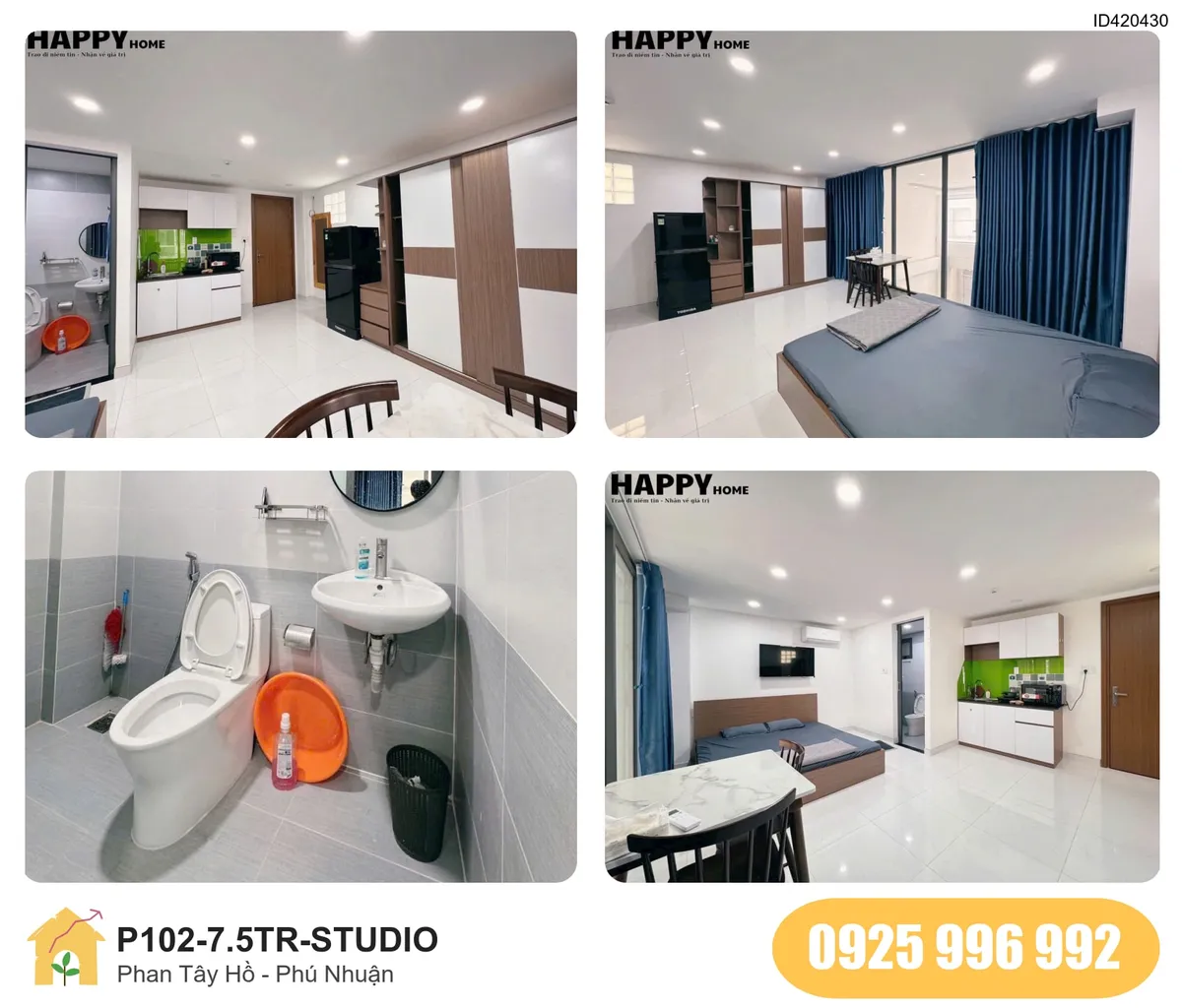 Tiện nghi Phòng trọ STUDIO tại Phan Tây Hồ, Quận Phú Nhuận, Phú Nhuận